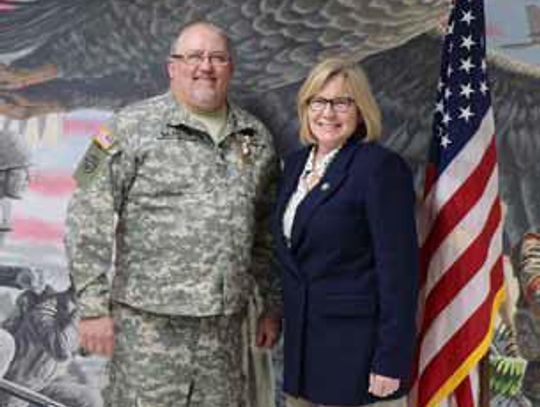 Congresswoman Fischbach presents Medal to Retired Chief Warrant Officer 3 Brett Brandon