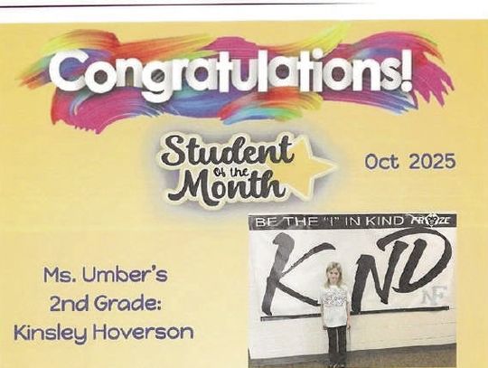 Newfolden Elementary Student of the month