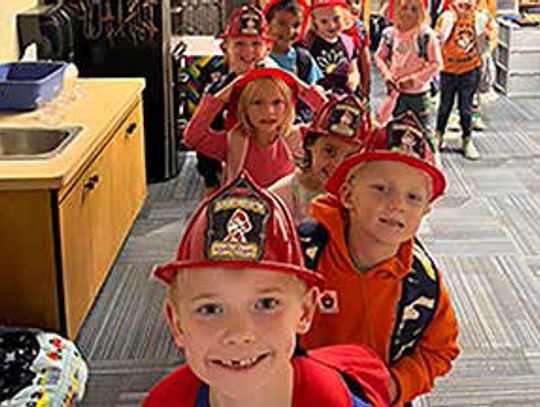 Viking Elementary Students learn Fire Safety from Viking Firefighters