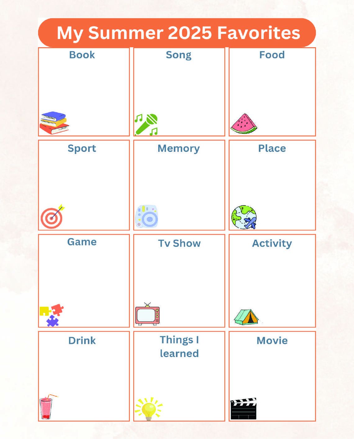 Summer Memories: Color, Write, and Share!