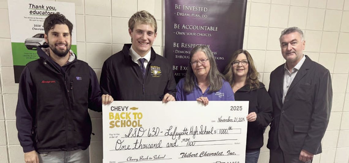 Thibert Chevrolet, Inc. supporting Lafayette High School for the 2025-2026 school year